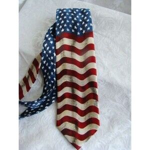 Neck Tie American Flag Star Stripes USA Memorial Patriotic July Veteran Election